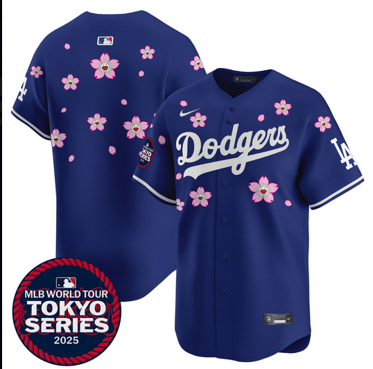 Men Los Angeles Dodgers Tokyo Series 2025  blue blank Limited Stitched Jersey